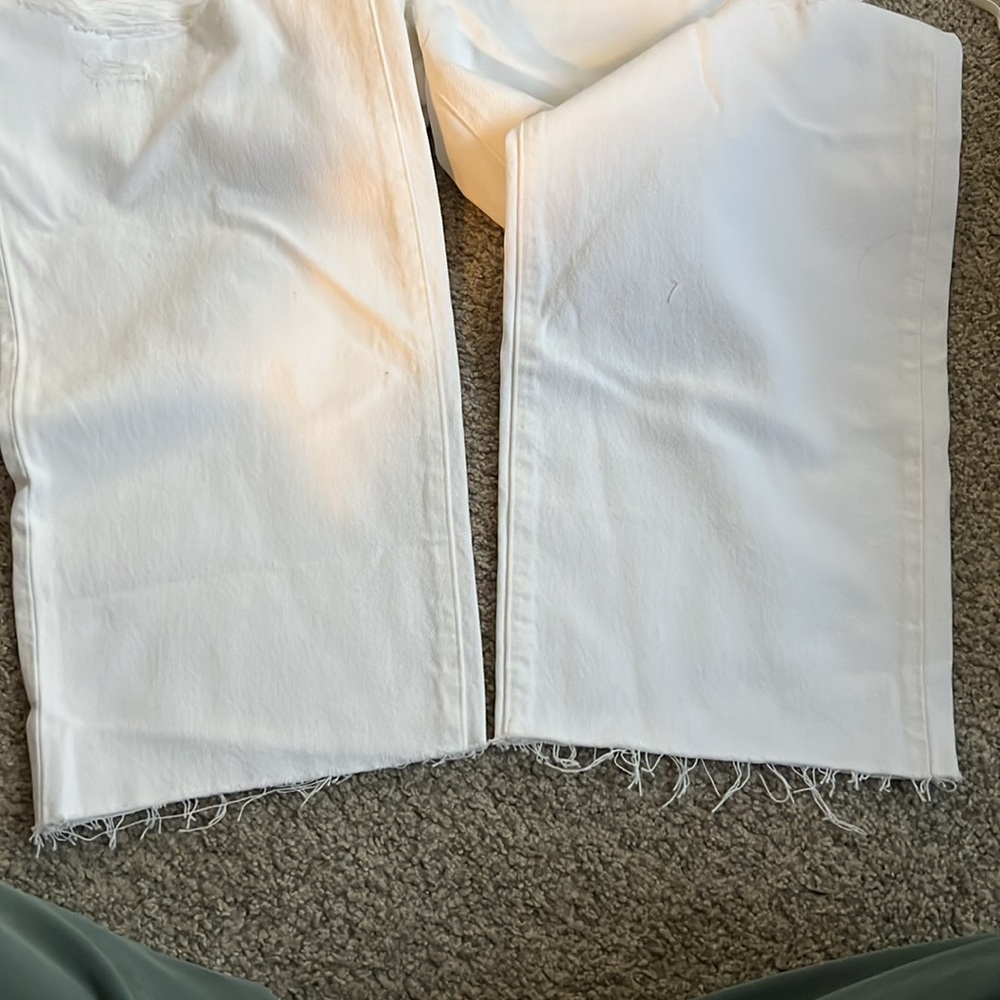 Madewell Baggy Straight White Jeans - Picture 2 of 8